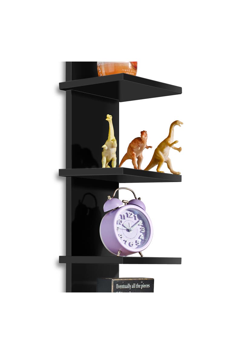 Set of 2 5-Tier Wall Mount Shelves, Alternate, color, BLACK