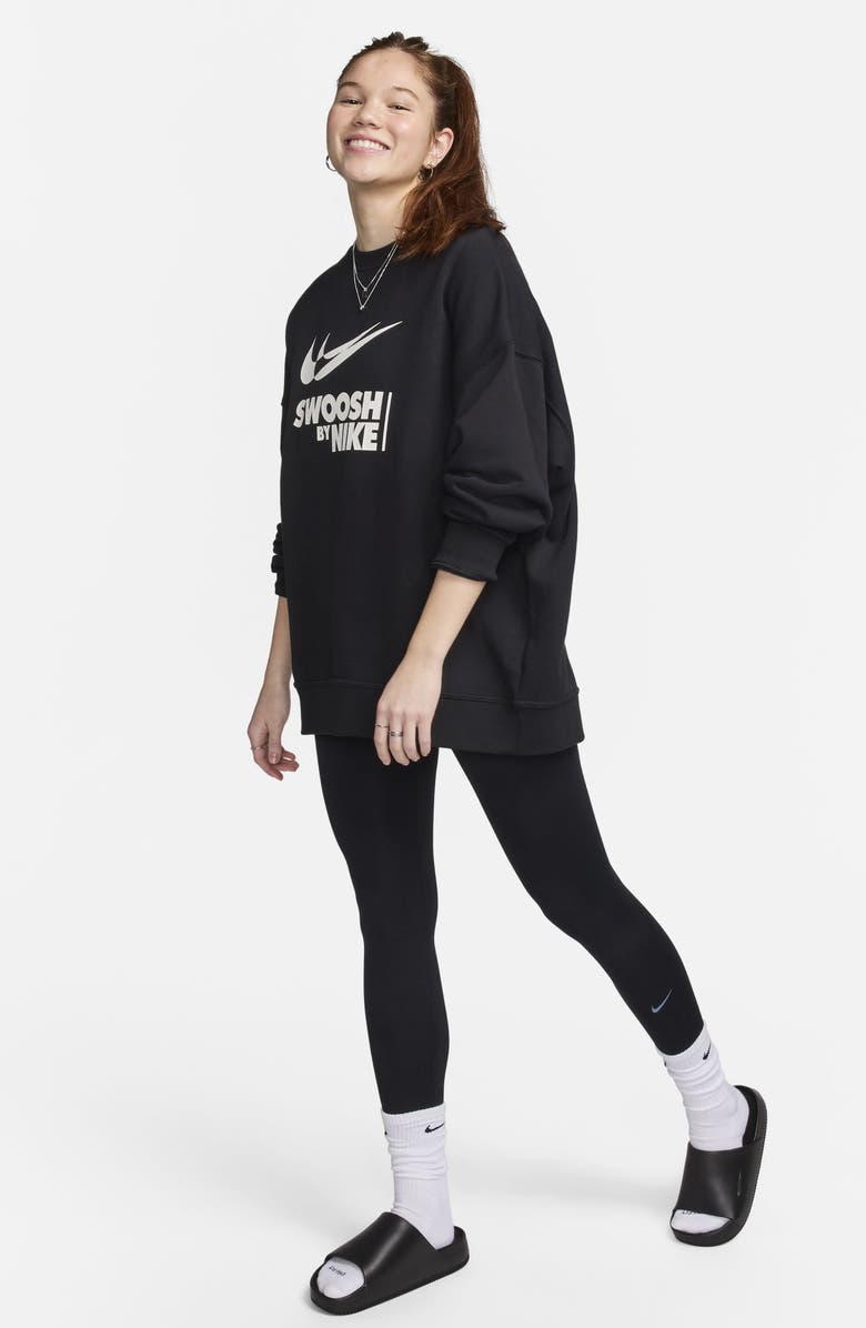 Nike One University High Waist Leggings, Alternate, color, Black/ Black