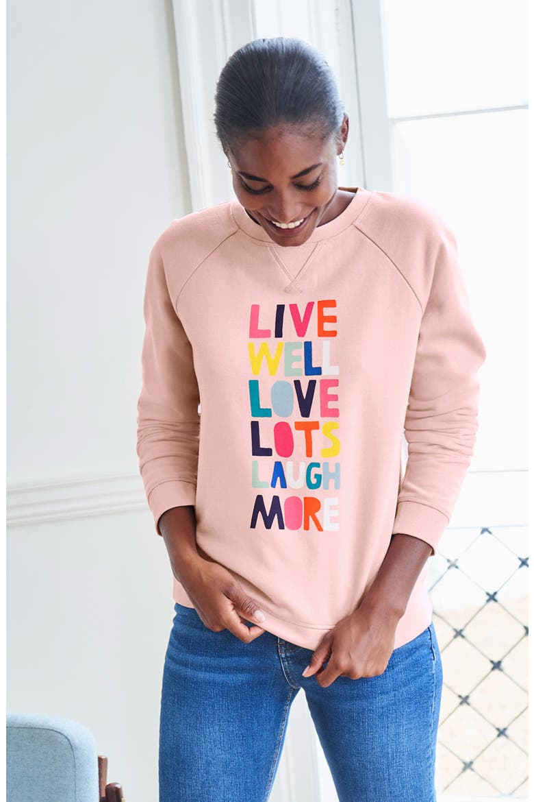 Live Well Graphic Sweatshirt, Alternate, color, MILKSHAKE/ LIVE WELL