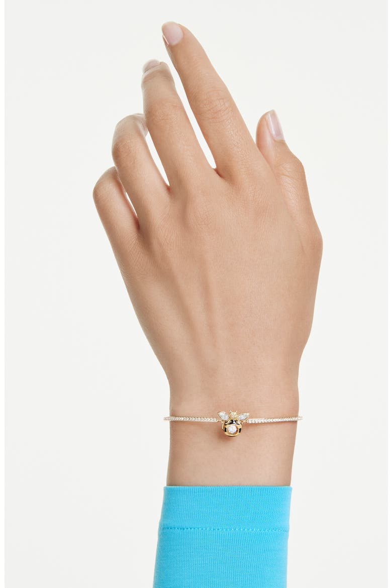 Idyllia Bee Charm Bangle Bracelet, Alternate, color, GOLD/ MULTI
