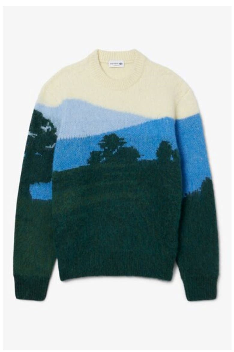 Landscape Pattern Crewneck Sweater, Main, color, GREEN/ VAPOROUS-OVERVIEW
