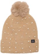 Nanette Lepore Star Embellished Faux Fur Pom Beanie