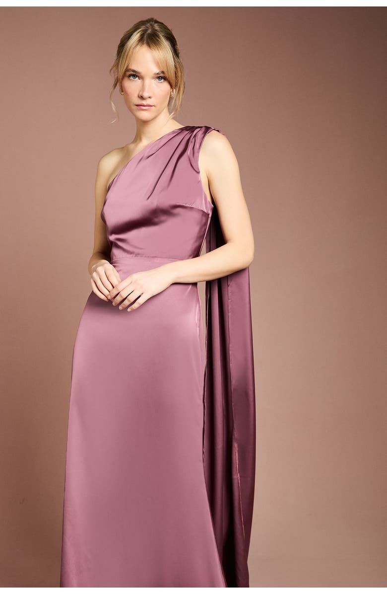 Coast One Shoulder Maxi Dress, Alternate, color, Dark Mauve