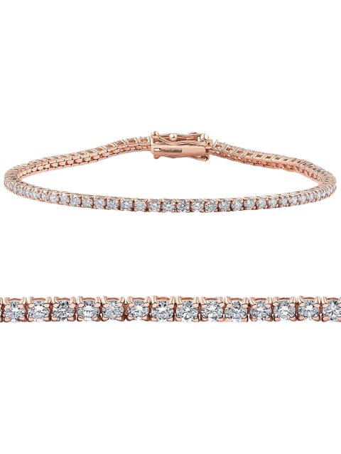 2 Ct Lab Grown Diamond Tennis Bracelet 7" 14k Gold