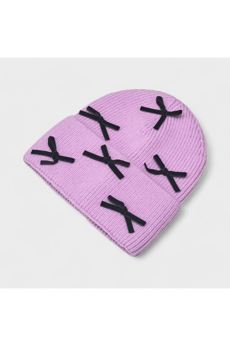 Women's Multi Bow Knit Beanie, Alternate, color, Blush
