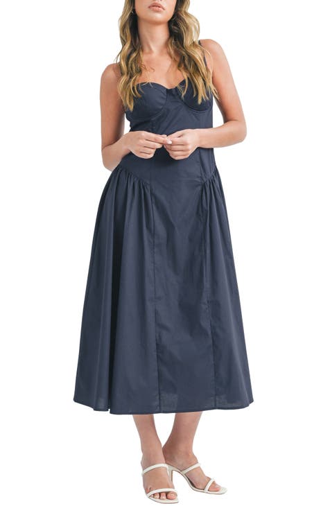 Corset Cotton Midi Dress