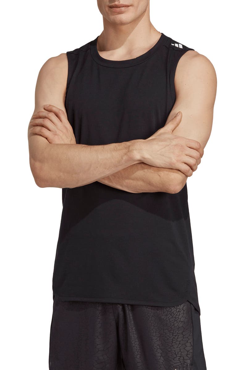 adidas Logo Cotton Blend Tank Top, Main, color,