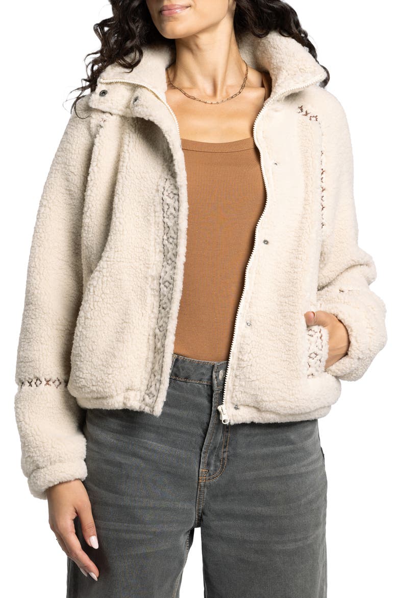 Denver Faux Shearling Jacket, Main, color, FRENCH OAK