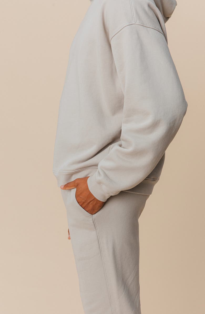 Ocio Men's Organic Cotton Teddy Oversized Hoodie, Alternate, color, Stone