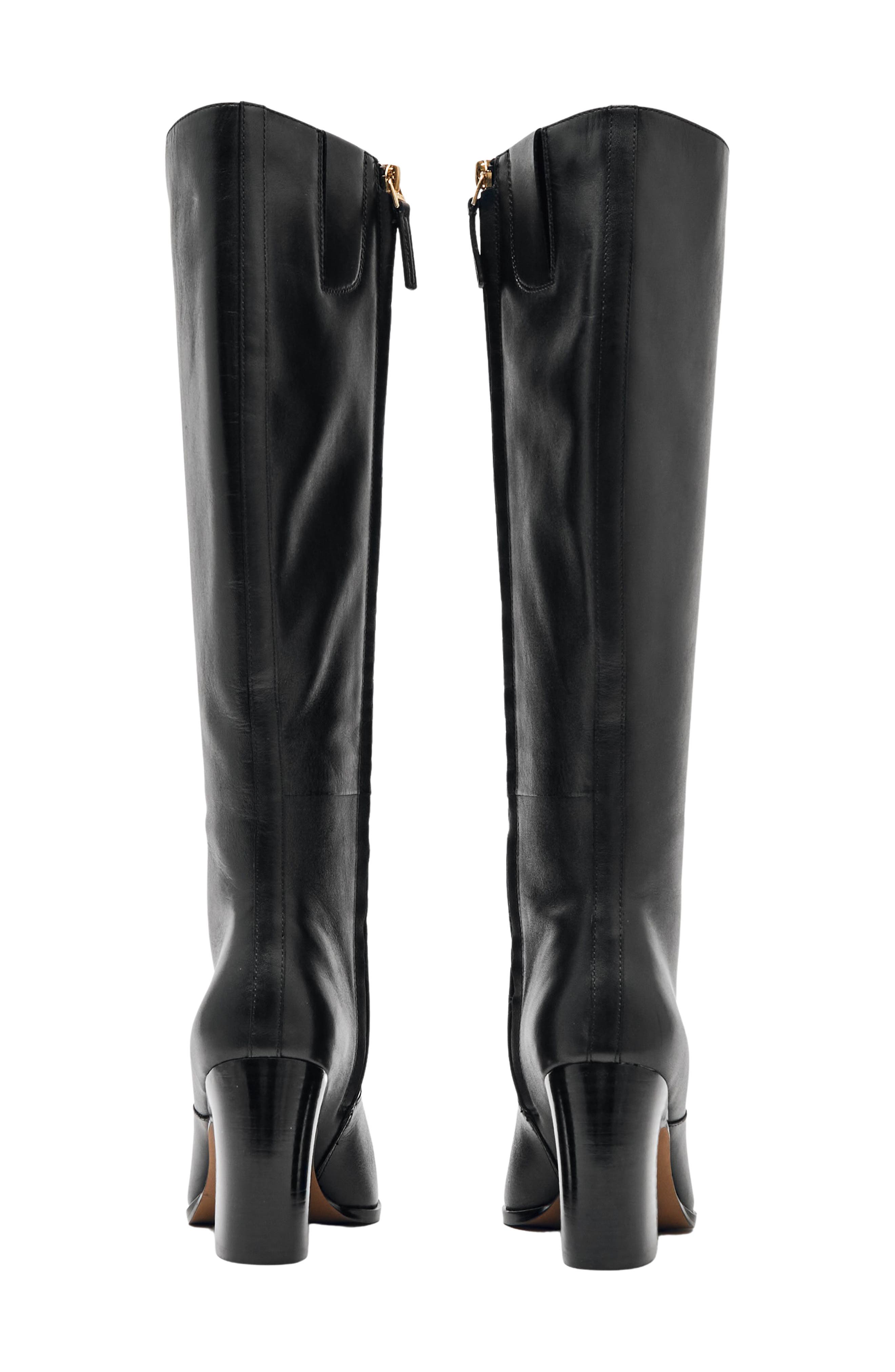 Reiss Gabrielle Knee High Boot, Alternate, color, Black