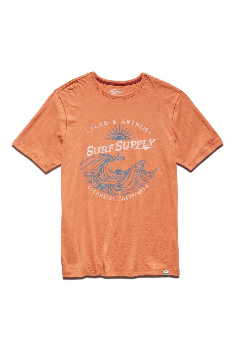 California Waves Graphic T-Shirt, Main, color, CORAL