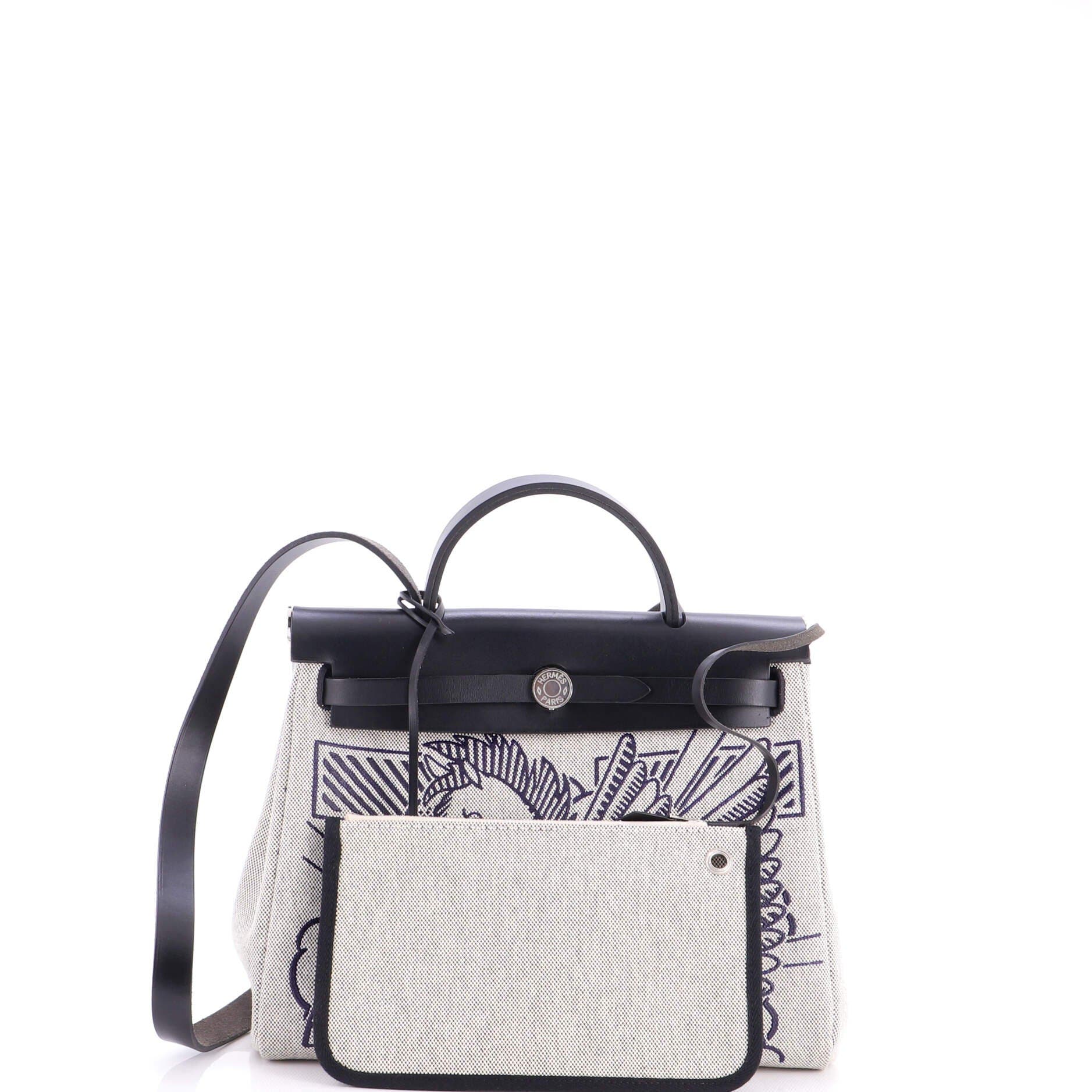 Herbag Zip Pegase Pop Toile and Leather 31, Alternate, color, Black
