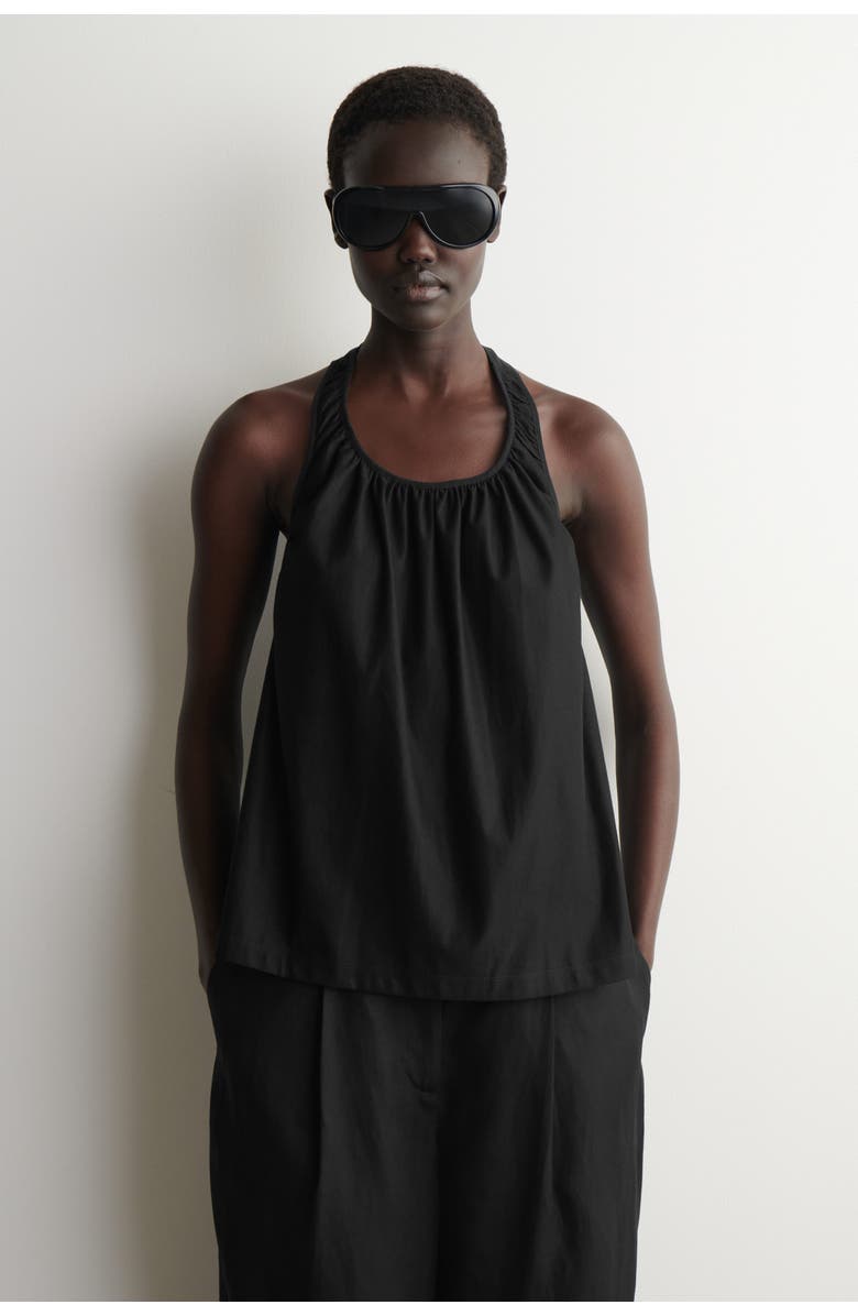 COS Open-back Halterneck Top, Main, color, Black
