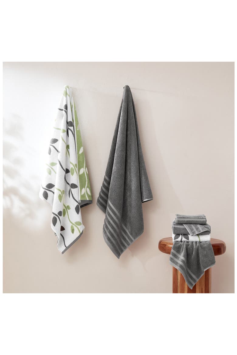 Yard Dyed 6-Piece Towel Set, Alternate, color, ASH GREY