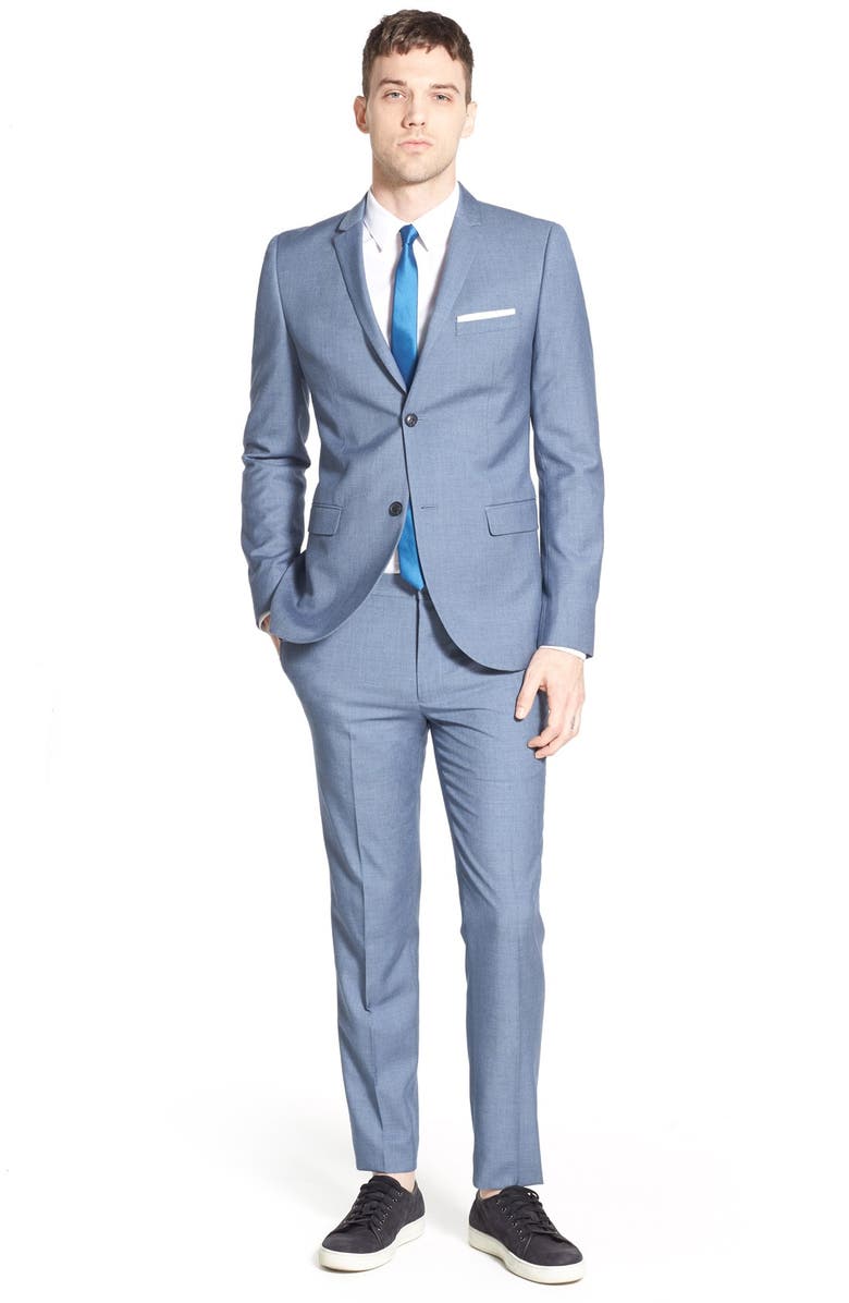 Topman Slim Fit Textured Cotton Dress Shirt, Alternate, color,