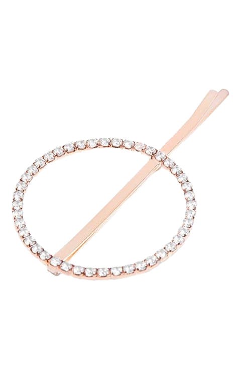 Open Circle Hair Pin - Rose Gold