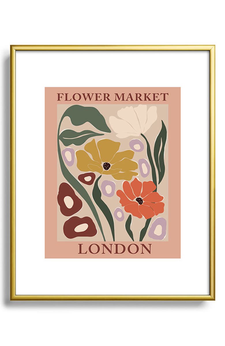 Deny Designs Flower Market Framed Art Print, Main, color, Pink