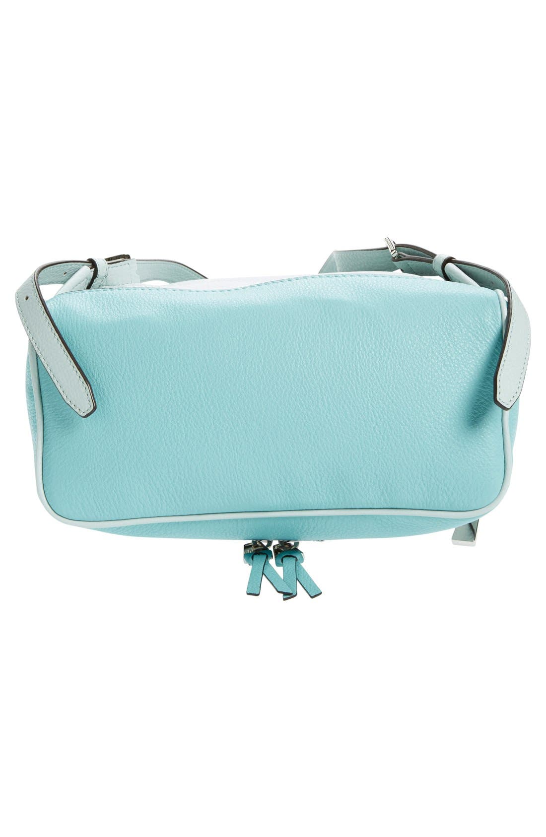 'Small Rhea' Leather Backpack, Alternate, color, CELADN/AZURE/ SILVER