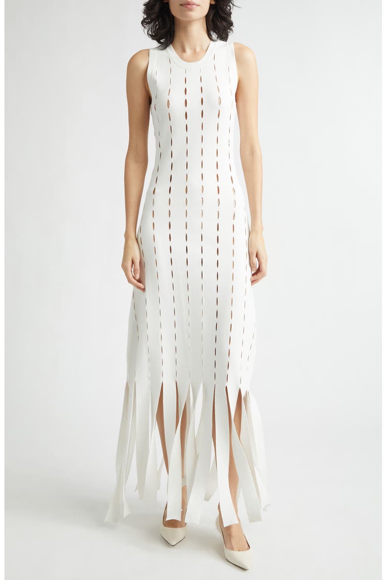 Jesse Openwork Car Wash Hem Sweater Dress, Main, color, WHITE