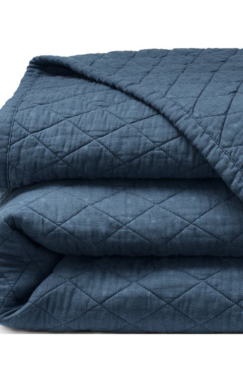 Lands' End Solid Diamond Double Voile Quilt In Blue