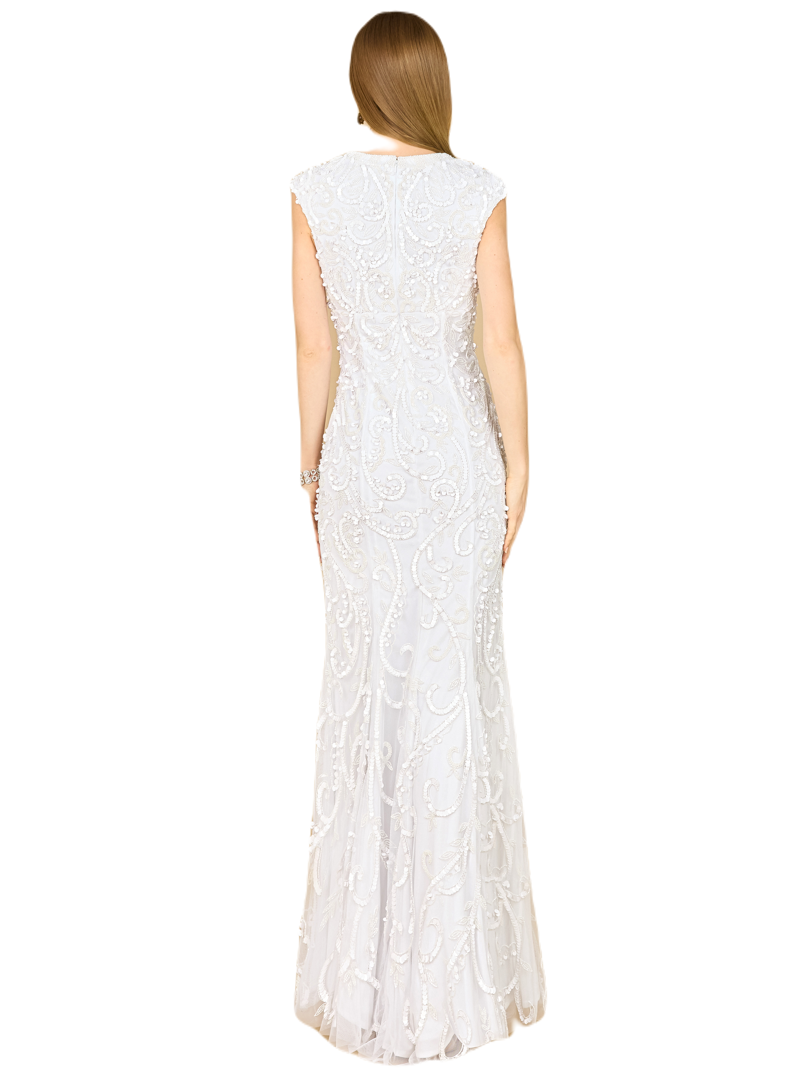 Beaded Cap Sleeve Wedding Dress - image 2