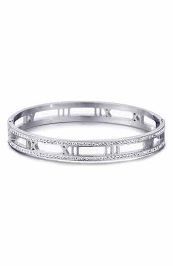 Adornia Roman Numeral Bangle Bracelet