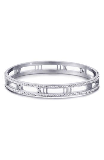 Adornia Roman Numeral Bangle Bracelet In Silver