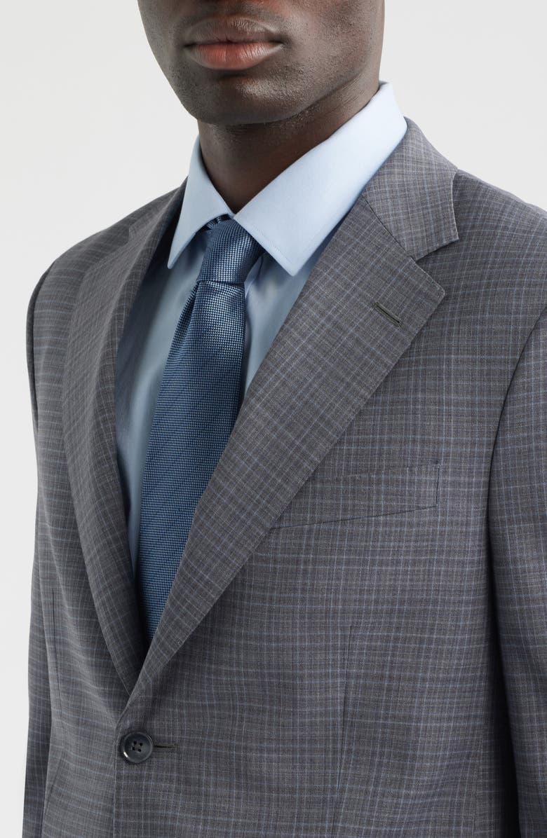 Peter Millar Hartford Classic Fit Grey Check Wool Suit, Alternate, color, Grey