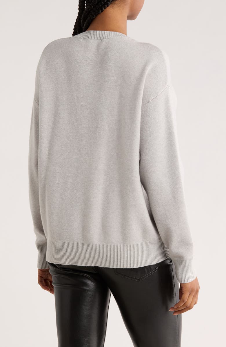 Vigoss Cherry Intarsia Pullover Sweater, Alternate, color, Heather Grey