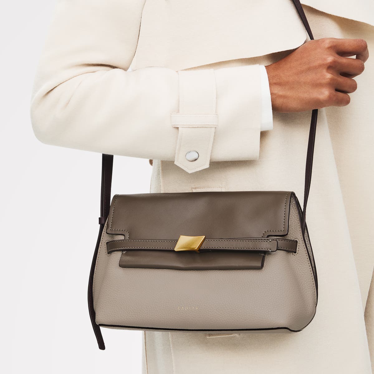 Radley The Christina - Colourblock Small Flapover Crossbody Bag, Alternate, color, Porcini