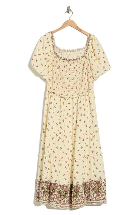 Square Neck Bubble Sleeve Dress (Plus)