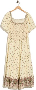 MAX STUDIO Square Neck Bubble Sleeve Dress