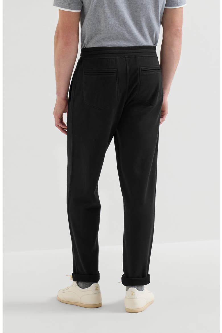 Techno cotton French terry trousers, Alternate, color, Black