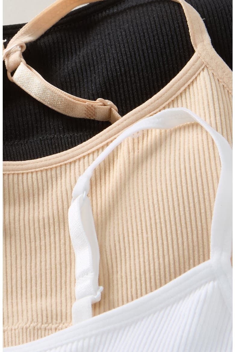 Kids' 3-Pack Seamless Rib Bralettes, Alternate, color, NEUTRALS PACK