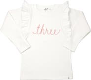 oh baby! "three" Pink Eyelash Millie Long Sleeve Tee