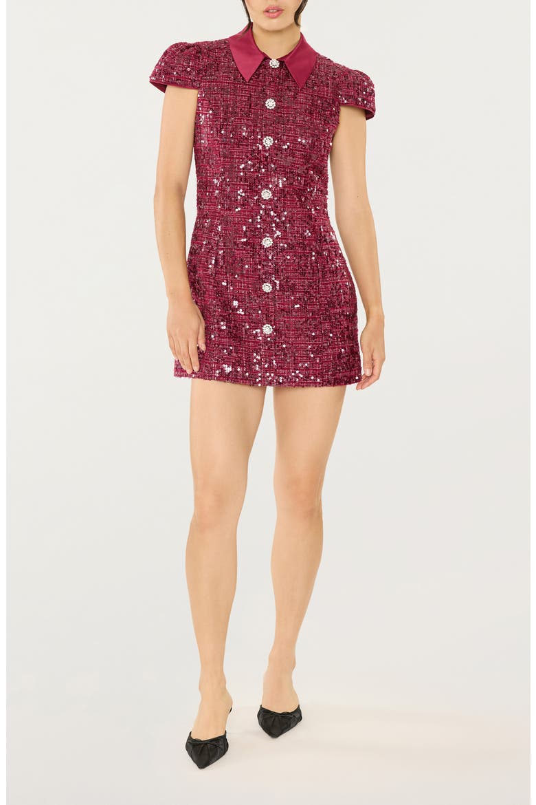 Estella Sequin Minidress, Main, color, MERLOT