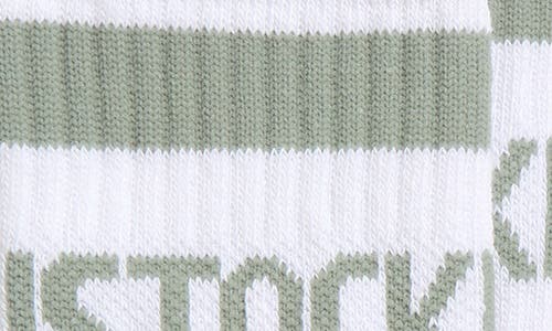 Birkenstock Stripe Logo Crew Socks In White