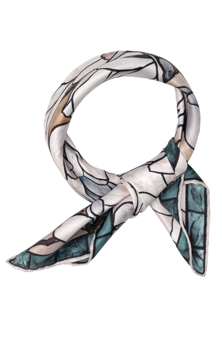Elizabetta Clara - Silk Bandana, Alternate, color, Teal And Tan