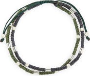 Caputo & Co. Men's Balinese Beaded Braided Double Cord Bracelet