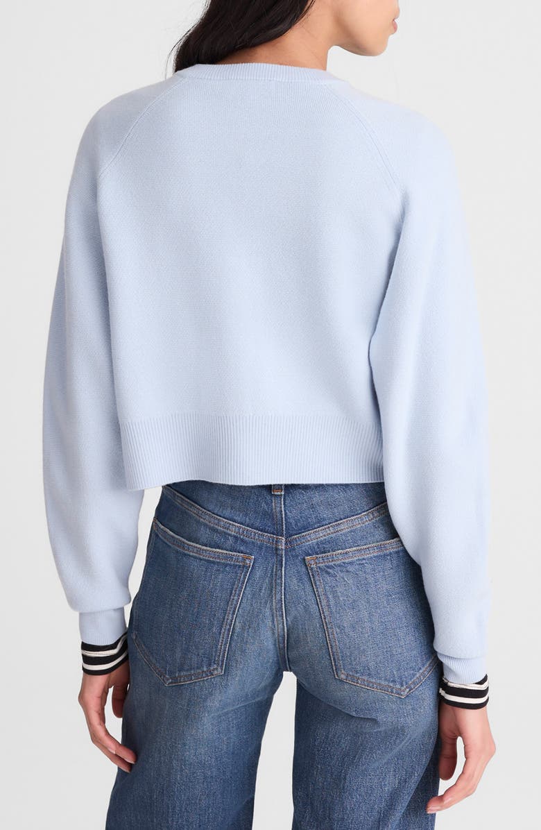 Madewell Raglan Sleeve Crop Merino Wool Cardigan, Alternate, color, Soft Sky Blue