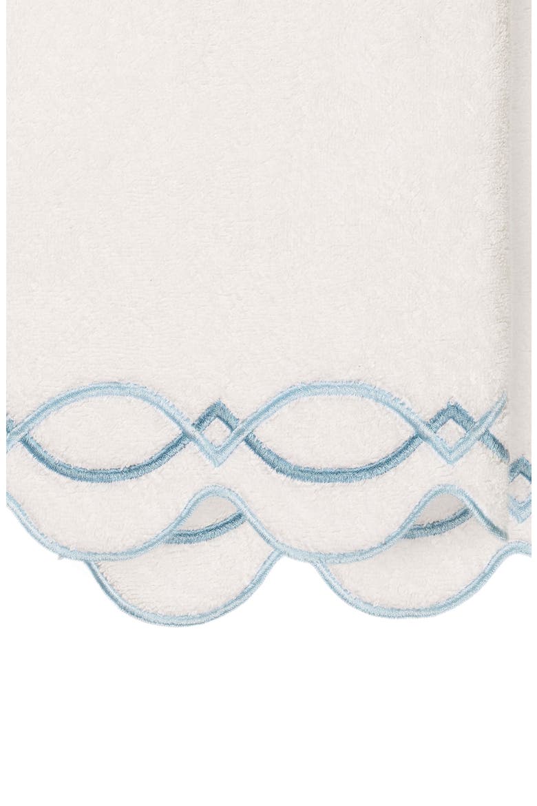 Diamond Chain Scallop 2-Piece Bath Towel Set, Alternate, color, WHITE/ BLUE
