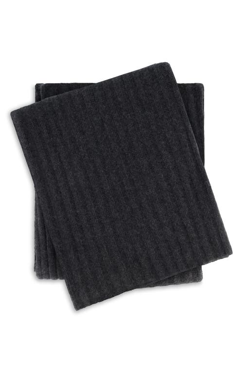 Sofia Cashmere Brooklyn Rib Cashmere Throw Blanket In Gray