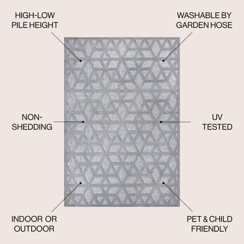 Jonathan Y Talaia Neutral Geometric Indoor/outdoor Area Rug In Gray