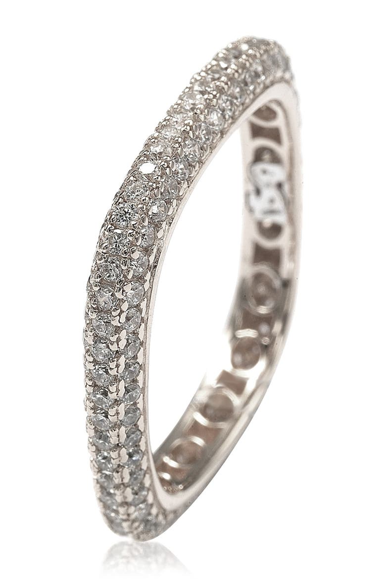 Pavé CZ Stackable Eternity Band Ring, Alternate, color, WHITE