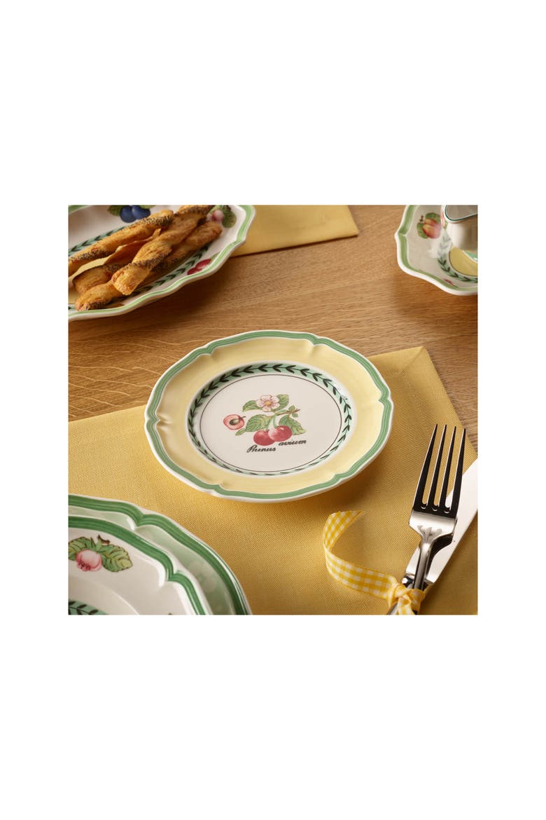 French Garden Valence Cherry Appetizer/Dessert Plate, Alternate, color, white
