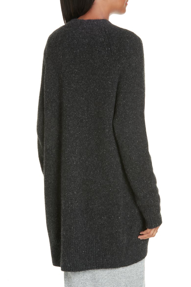 Cashmere Raglan Sleeve Open Front Cardigan, Alternate, color, CHARCOAL