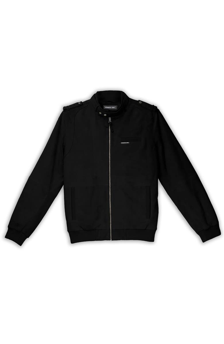 Members Only Men's Soft Suede Iconic Jacket, Alternate, color, Black