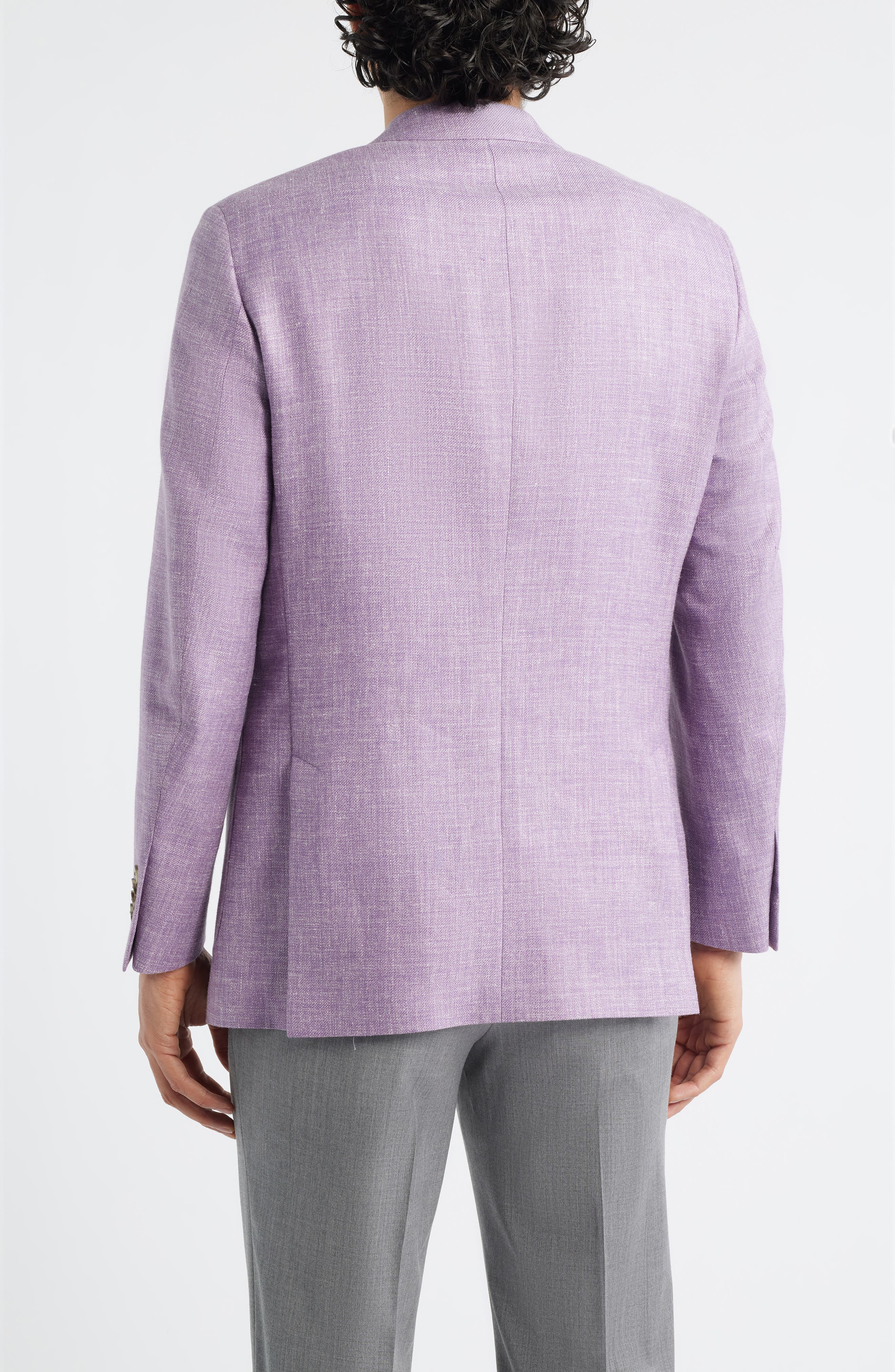 Hyperlight Soft Light Purple Melange Silk & Linen Blend Sport Coat - image 2