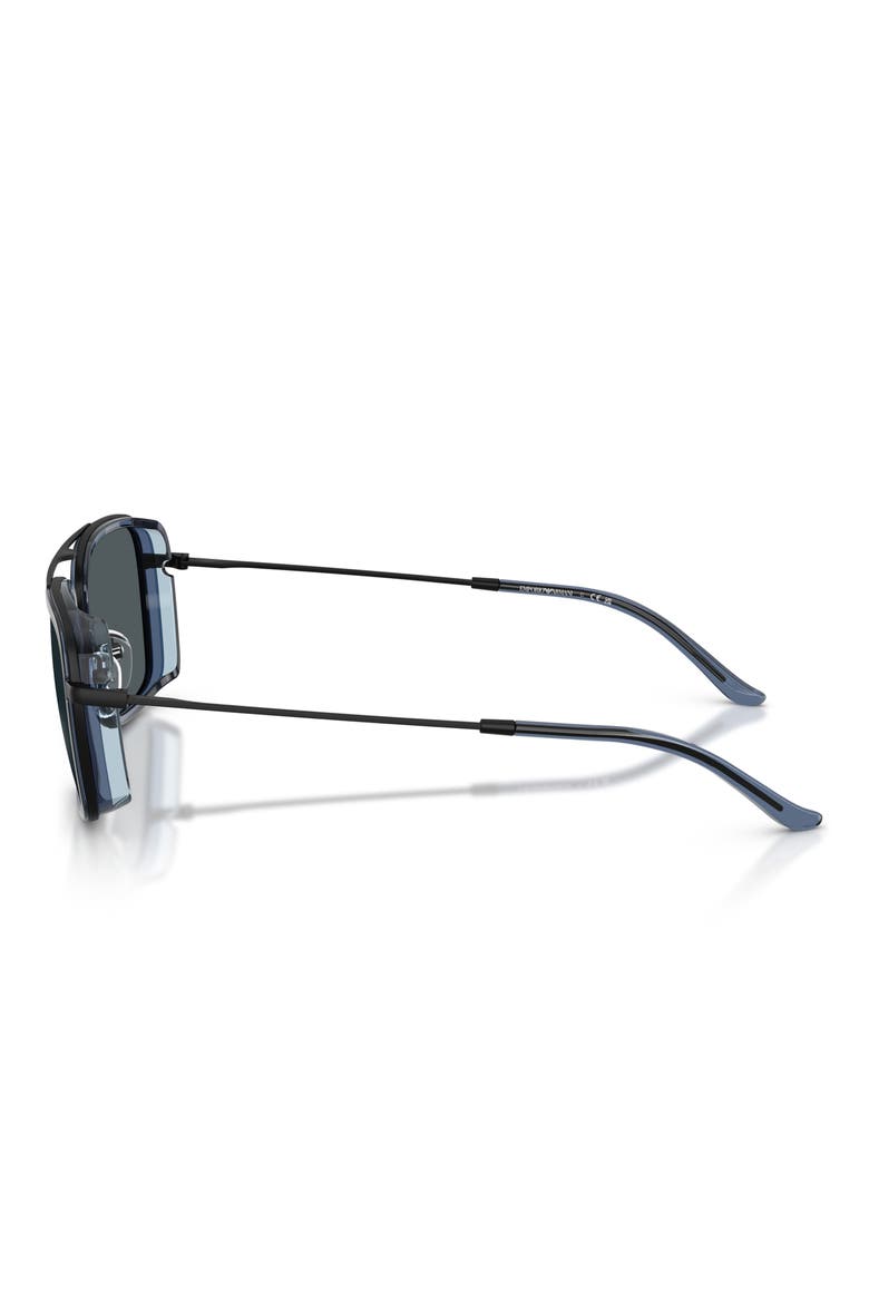 54mm Square Sunglasses, Alternate, color, MATTE BLACK / BLUE