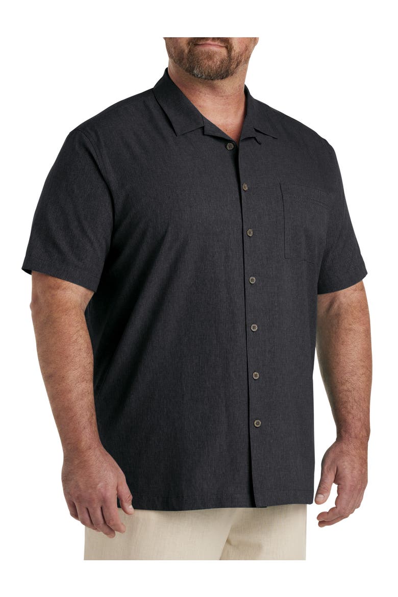 Big & Tall Solid Camp Shirt, Main, color, BLACK